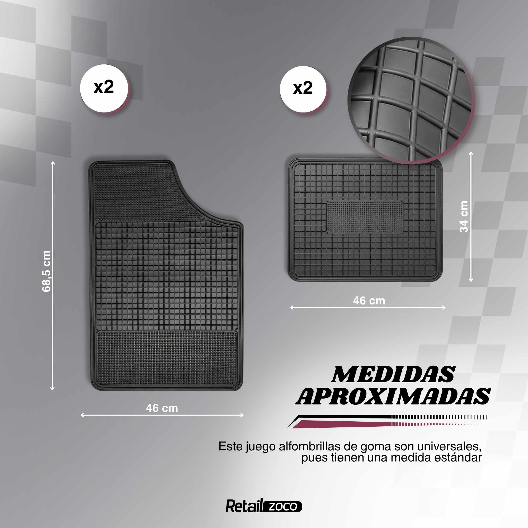Juego Alfombrillas de Goma Universales para Coche v2 - imagen 3