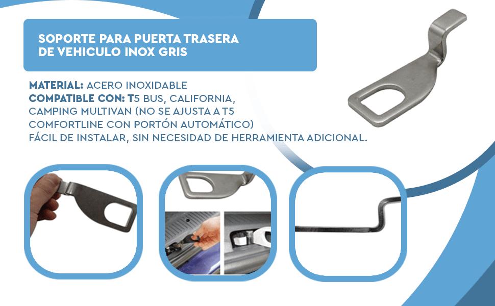 Banner - Soporte para puerta trasera de vehiculo inox gris