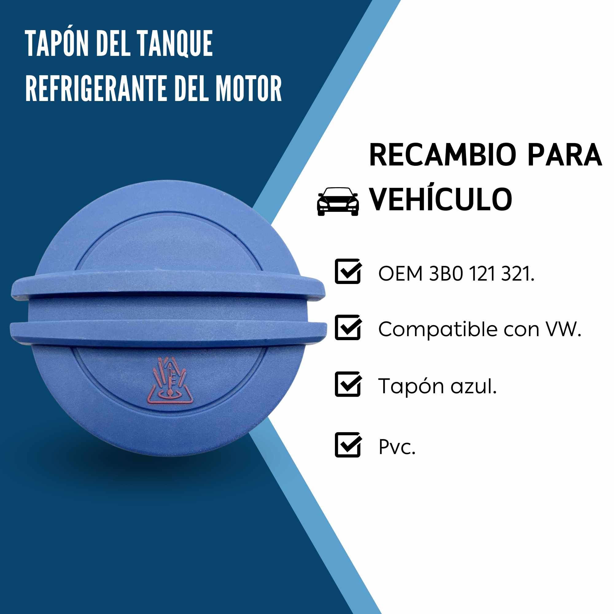 Tapon del tanque refrigerante del motor Azul - imagen 2