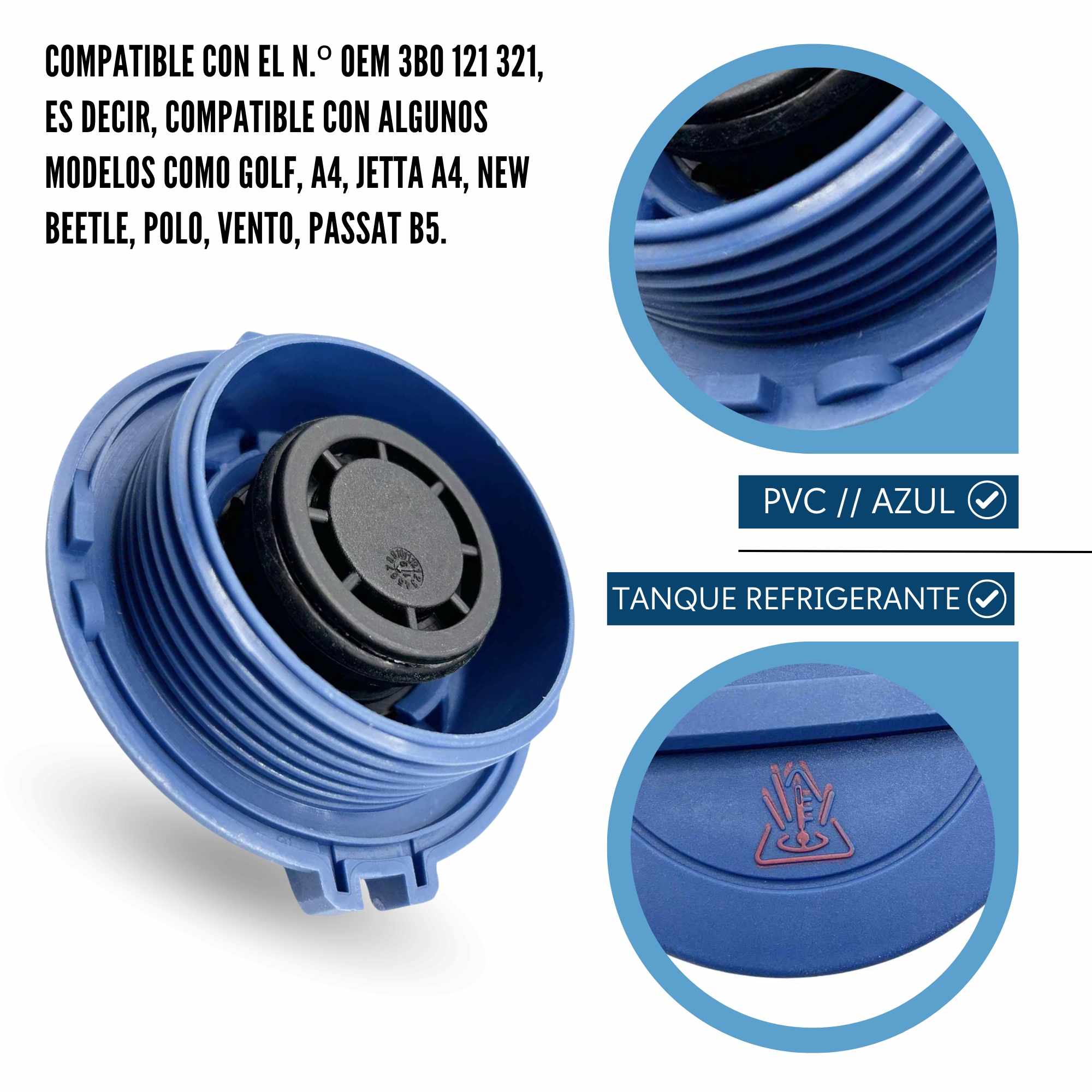 Tapon del tanque refrigerante del motor Azul - imagen 4