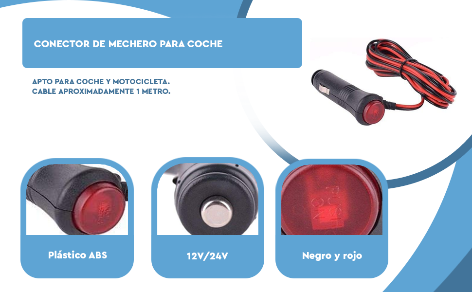 Banner - Conector de mechero para coche 1 Metro negro