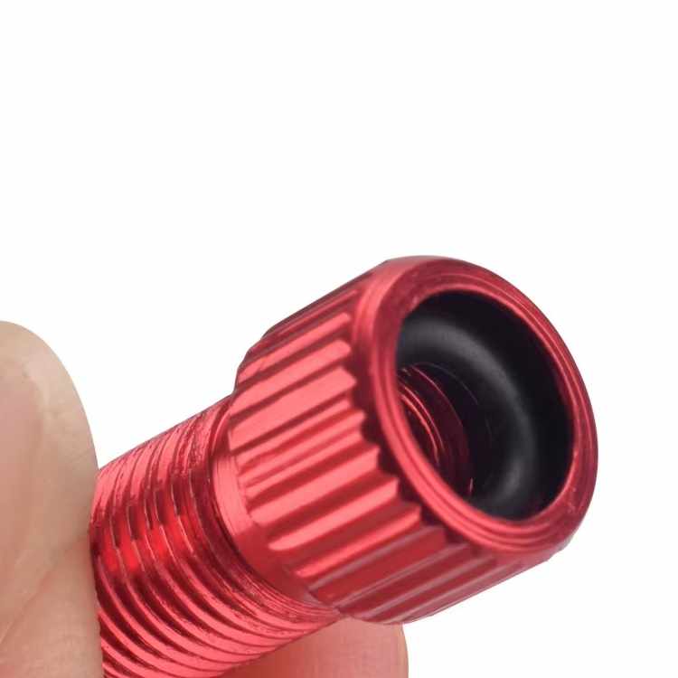 Adaptador de aluminio de valvula Presta a Schrader para bicicleta rojo - imagen 3