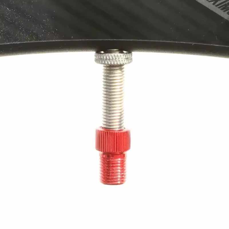 Adaptador de aluminio de valvula Presta a Schrader para bicicleta rojo - imagen 5