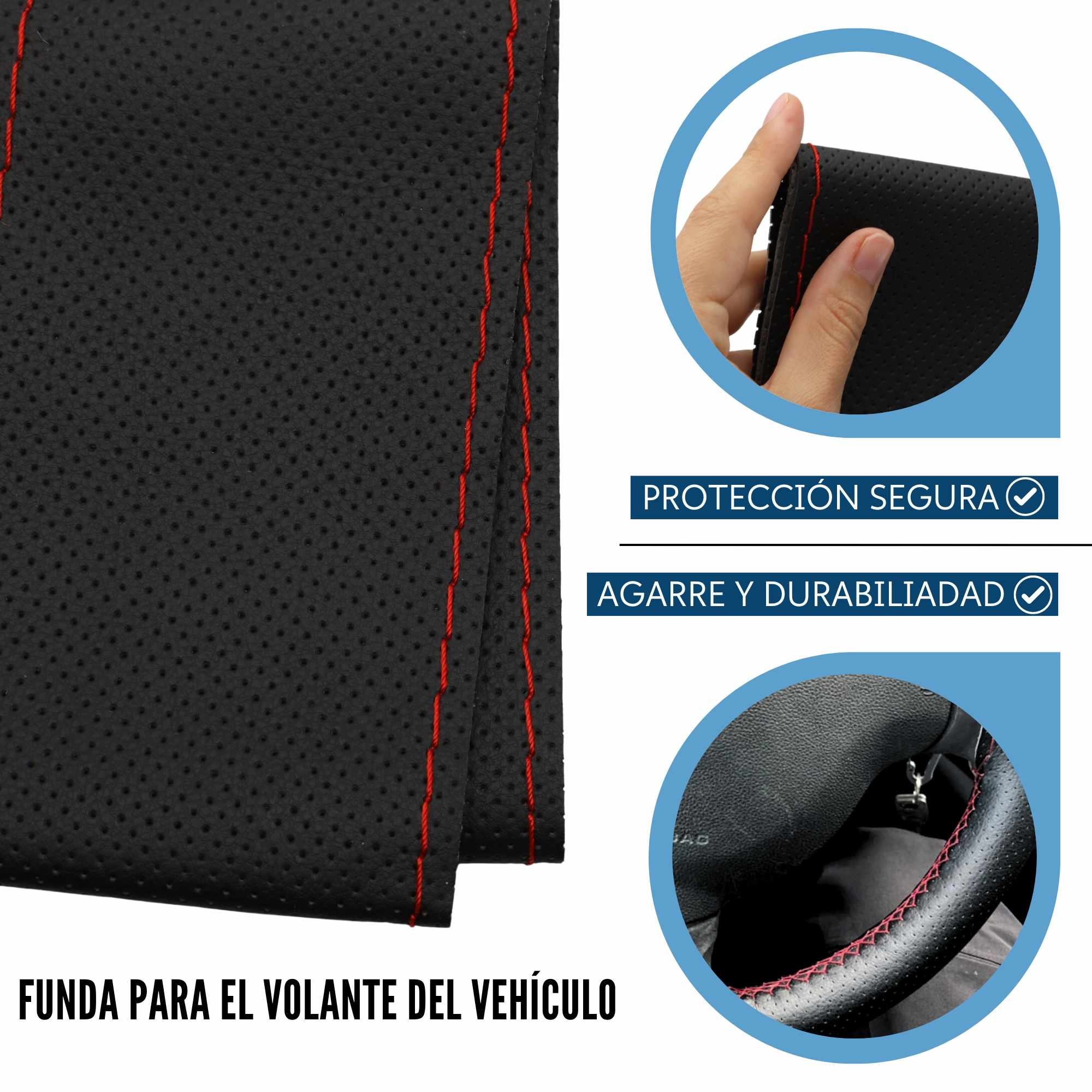 Funda para volante con Agujas e hilo rojo - imagen 3