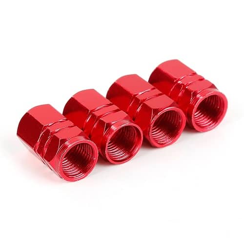 Tapon de aluminio para valvula de neumatico (4 uds) 9935180 rojo - imagen 2