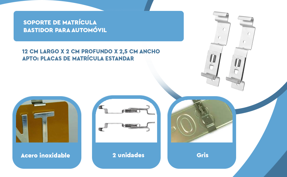 Banner - Soporte de matricula bastidor para automóvil (2 uds)