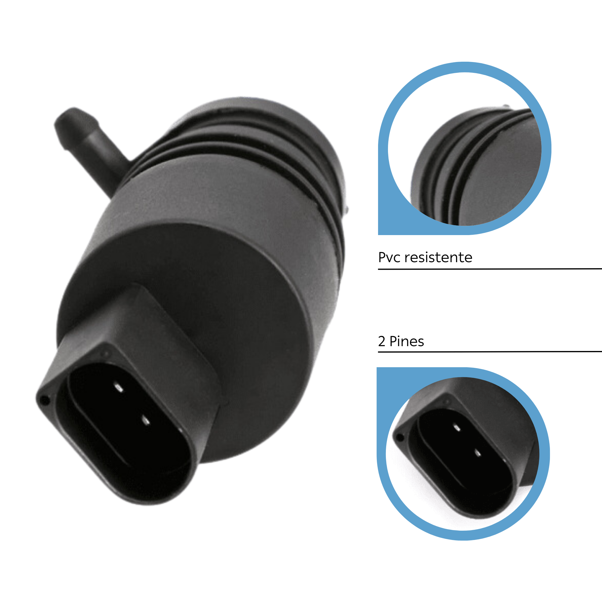 Bomba de agua de lavado parabrisas negro - imagen 6