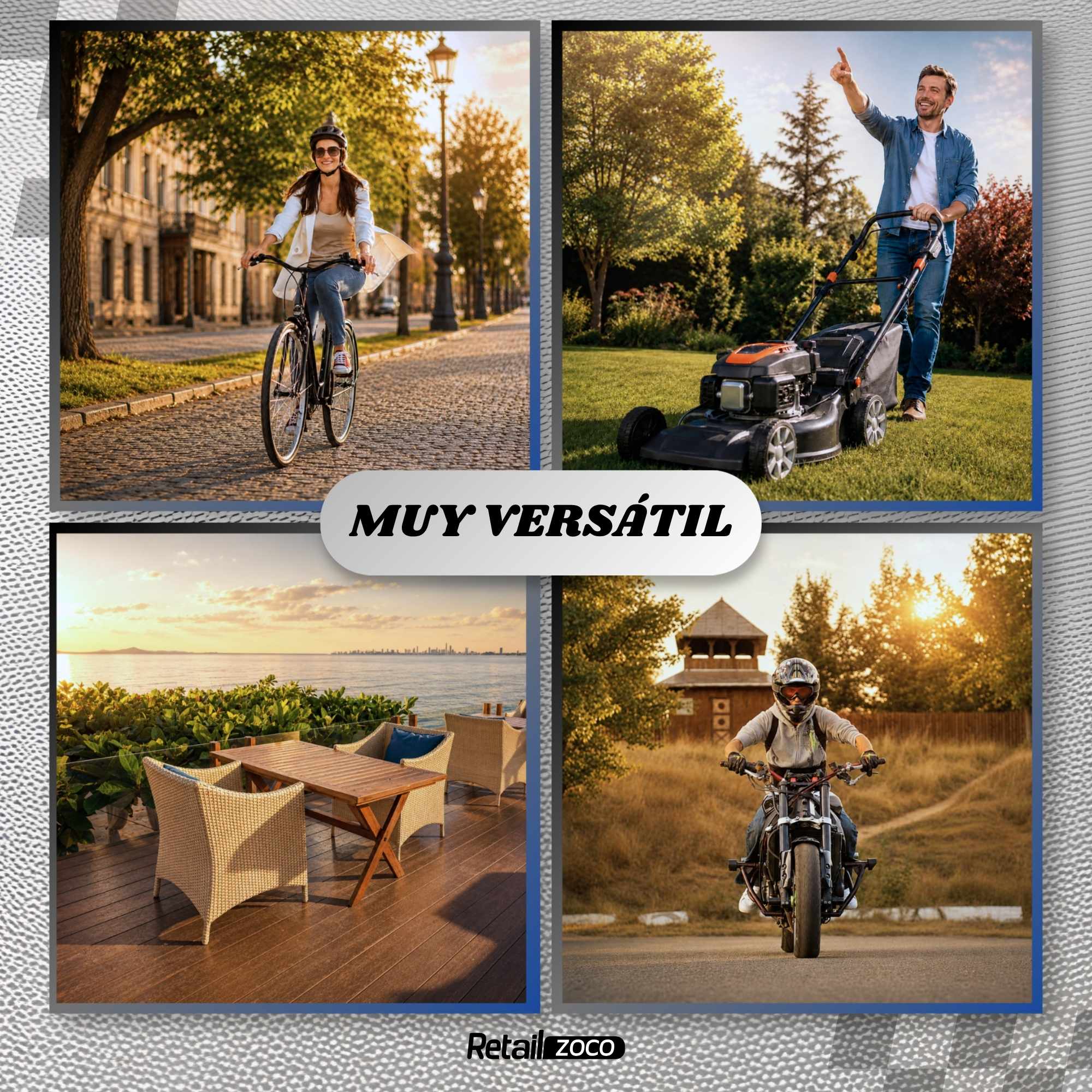 Funda para moto impermeable a Prueba de Polvo Anti-UV 230x130 cm gris - imagen 4