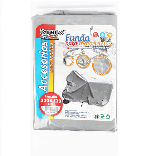 Funda para moto impermeable a Prueba de Polvo Anti-UV 230x130 cm gris - imagen 4