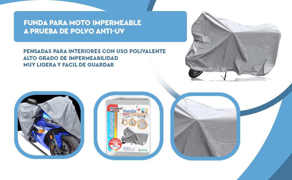 Banner - Funda para moto impermeable a Prueba de Polvo Anti-UV 210x120 cm gris