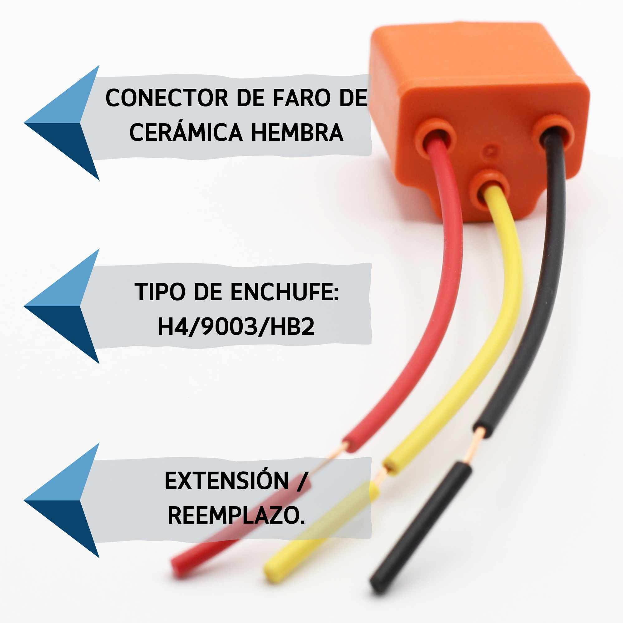 Conector H4 para faros del coche naranja - imagen 5