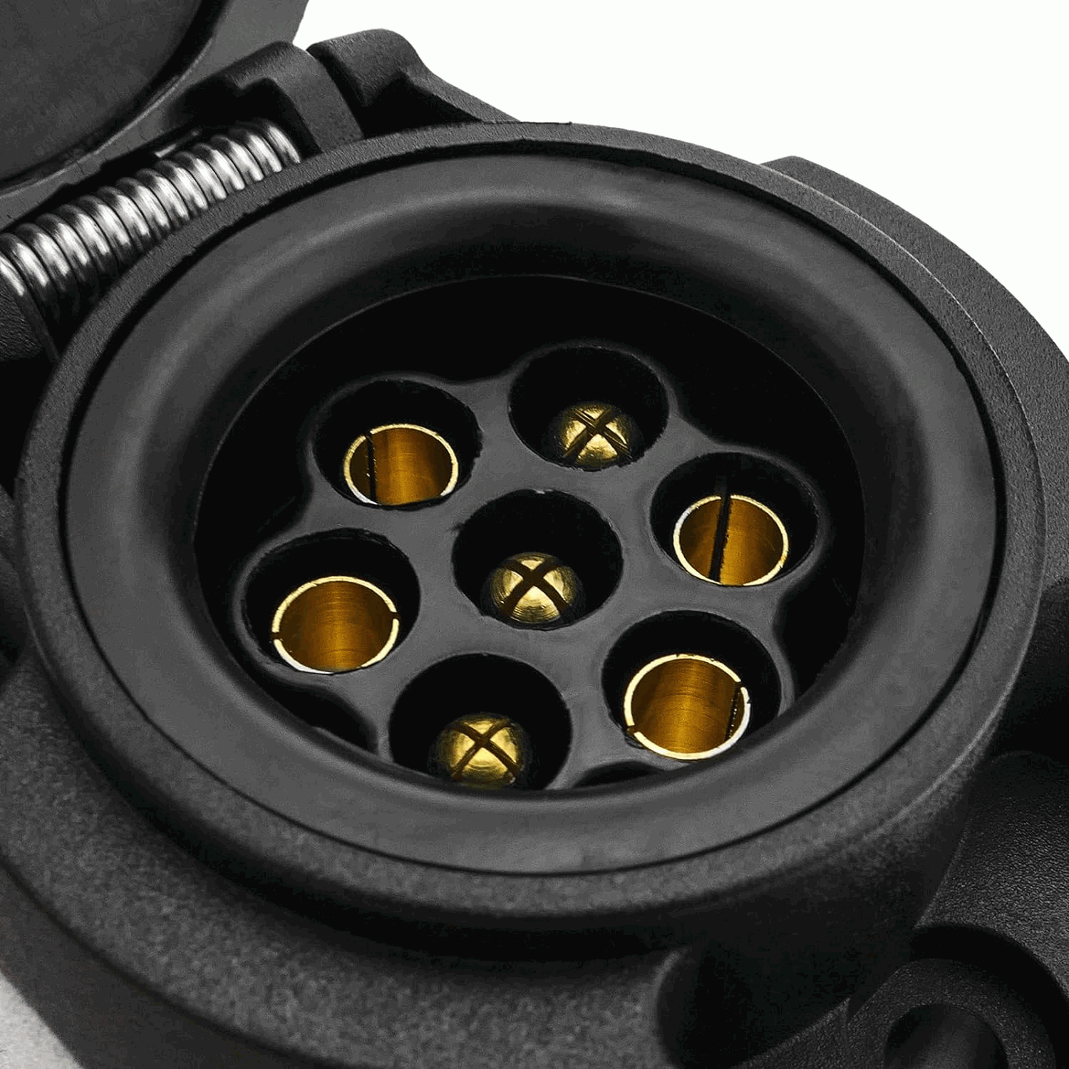 Enchufe Remolque Hembra 7 Polos con tapa - imagen 3
