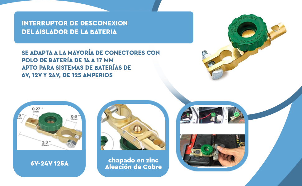 Banner - Interruptor desconexion del Aislador de la bateria 6V-24V dorado