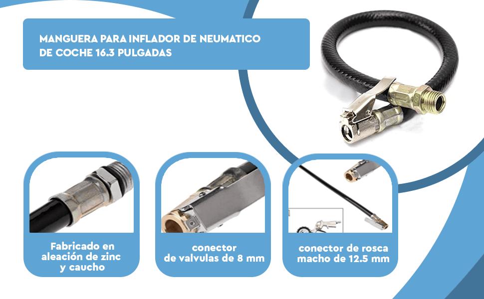 Banner - Manguera para inflador de neumatico de coche 16.3 pulgadas Negro