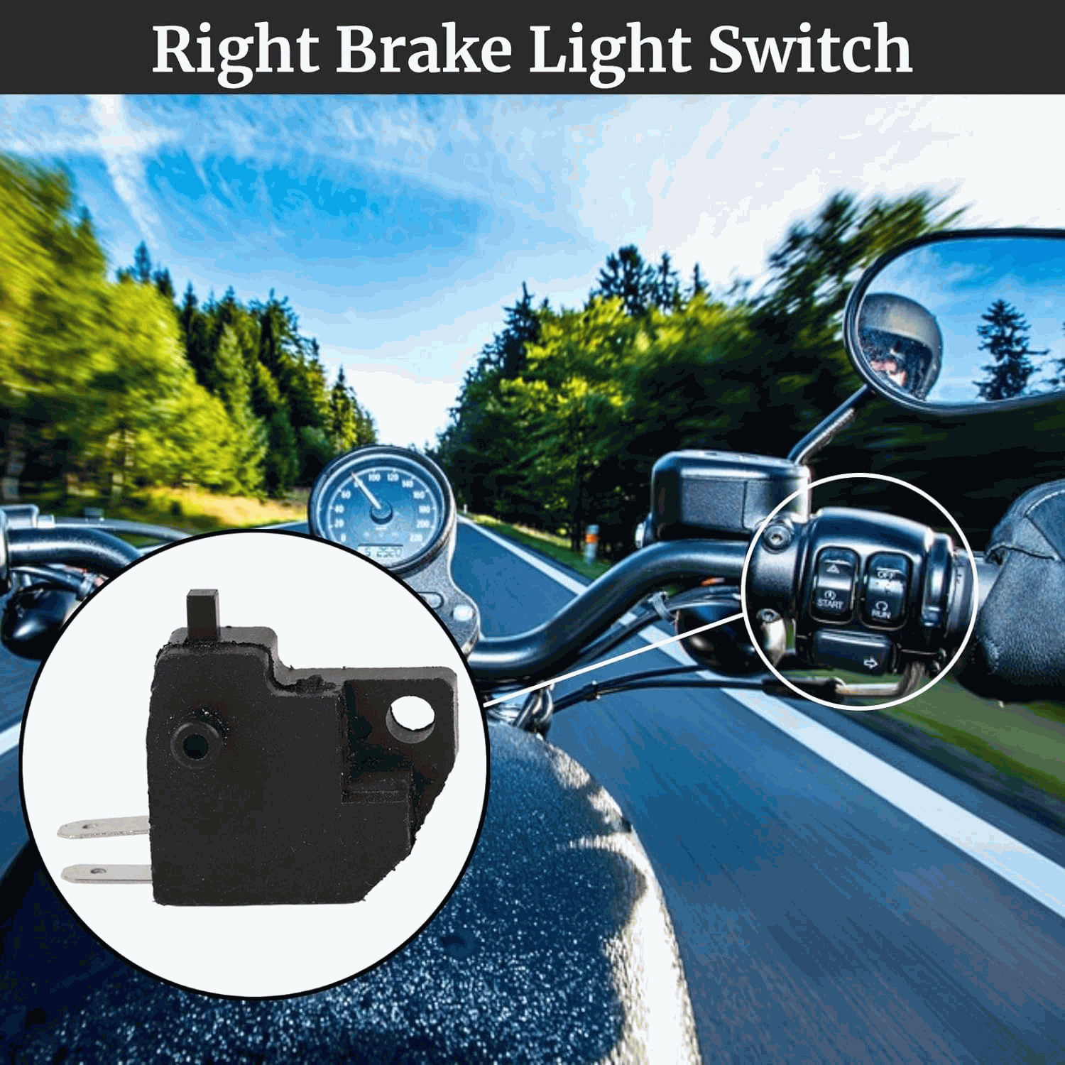 Interruptor derecho de luz de freno moto Negro - imagen 4