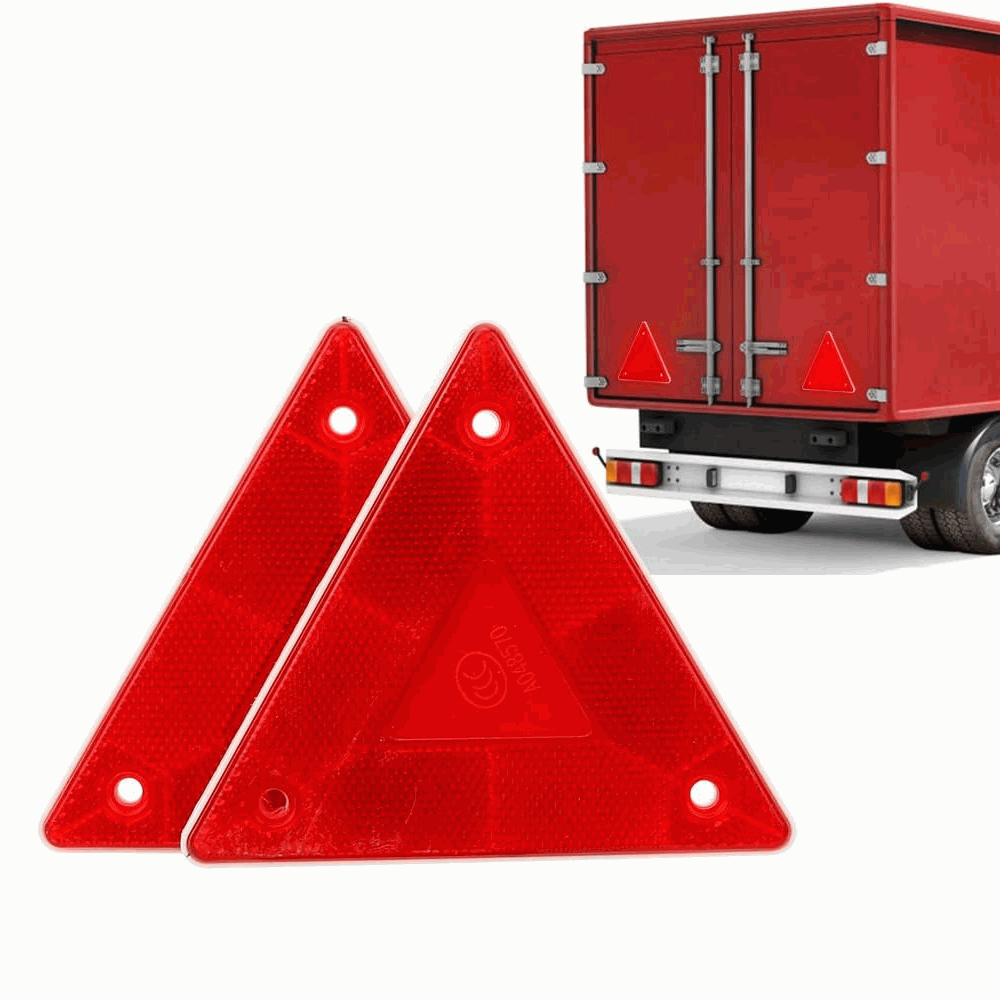 Reflector trasero rojo triangular para remolque (2 uds)