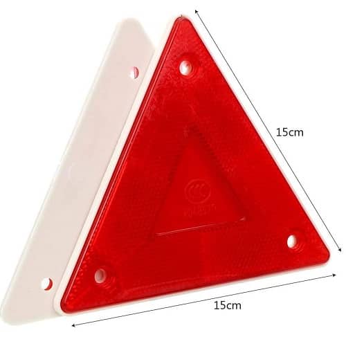Reflector trasero rojo triangular para remolque (2 uds) - imagen 1