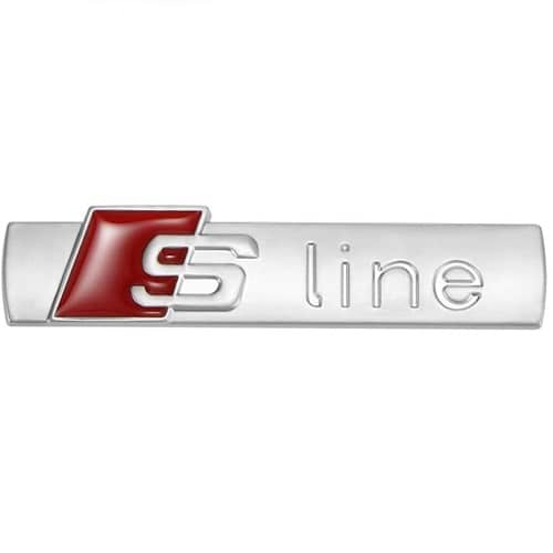 Emblema Adhesivo S Line para puerta compatible con Audi Plateado mate