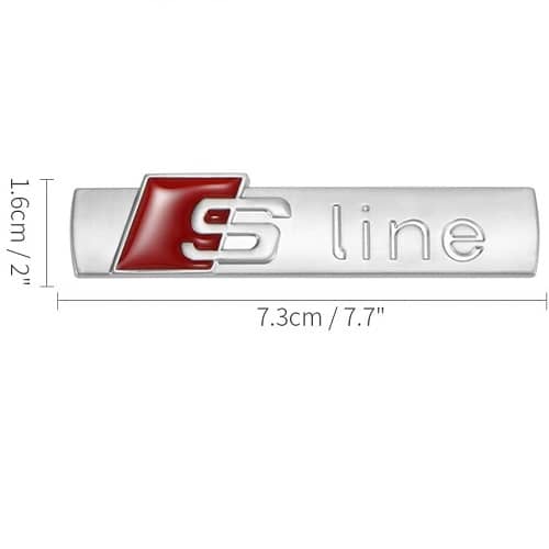 Emblema Adhesivo S Line para puerta compatible con Audi Plateado mate - imagen 3