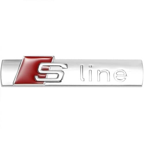 Emblema Adhesivo S Line para puerta compatible con Audi Plateado brillante - imagen 1