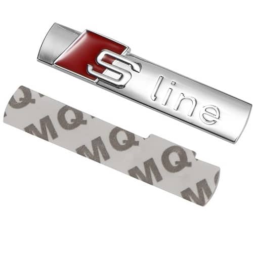 Emblema Adhesivo S Line para puerta compatible con Audi Plateado brillante - imagen 2