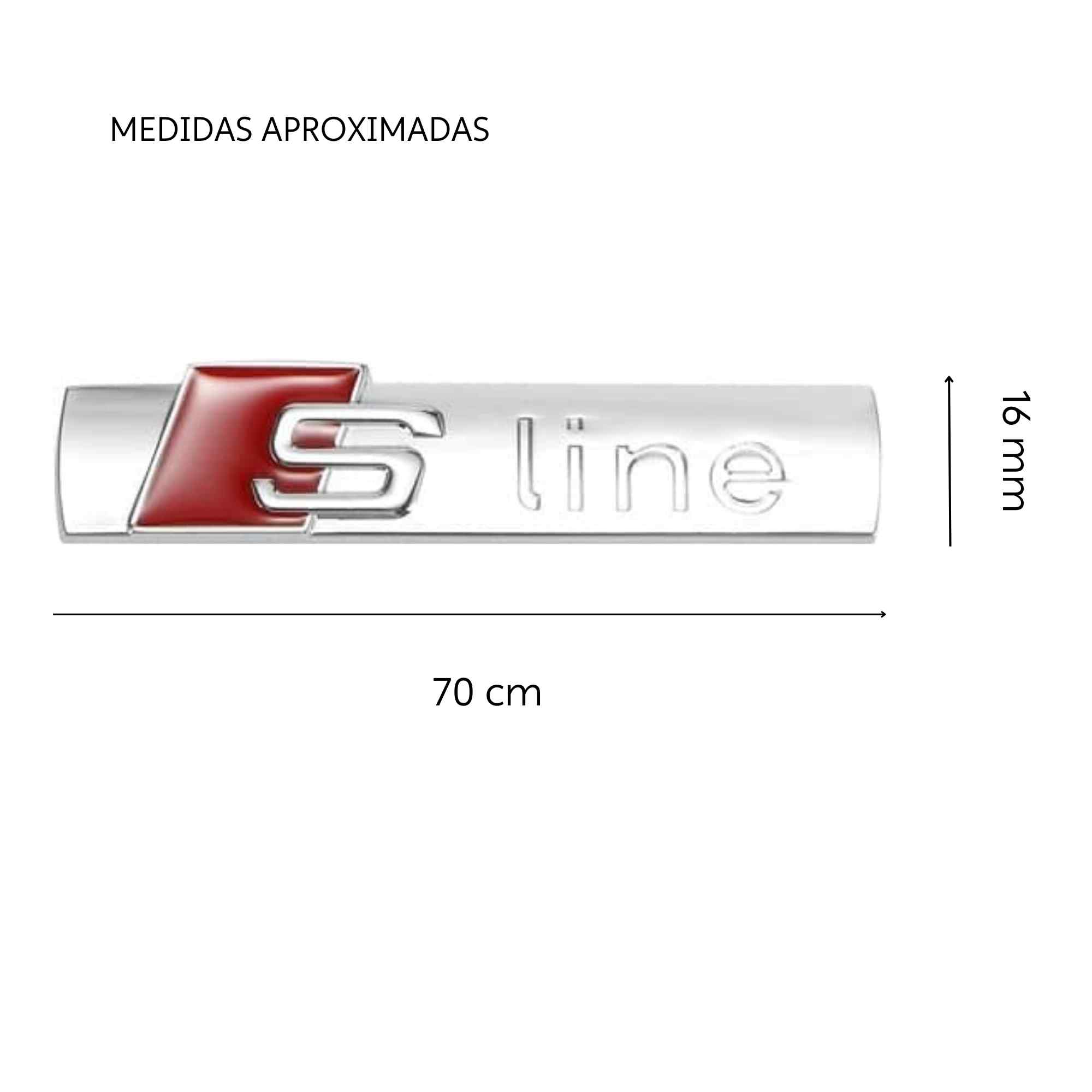 Emblema Adhesivo S Line para puerta compatible con Audi Plateado brillante - imagen 5