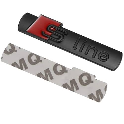 Emblema Adhesivo S Line para puerta compatible con Audi negro mate - imagen 2
