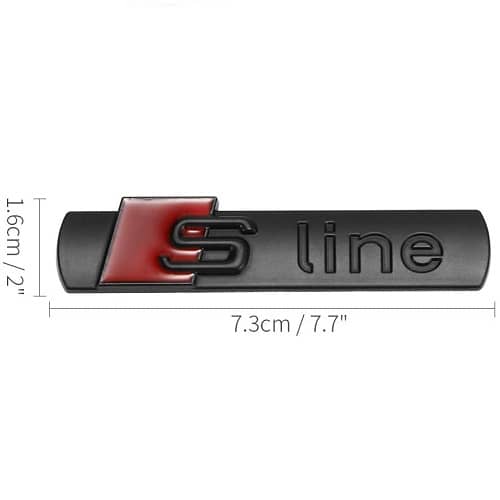Emblema Adhesivo S Line para puerta compatible con Audi negro mate - imagen 3