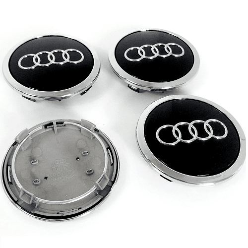 Embellecedor para llanta compatible con Audi 69 mm (4 uds) negro - imagen 1