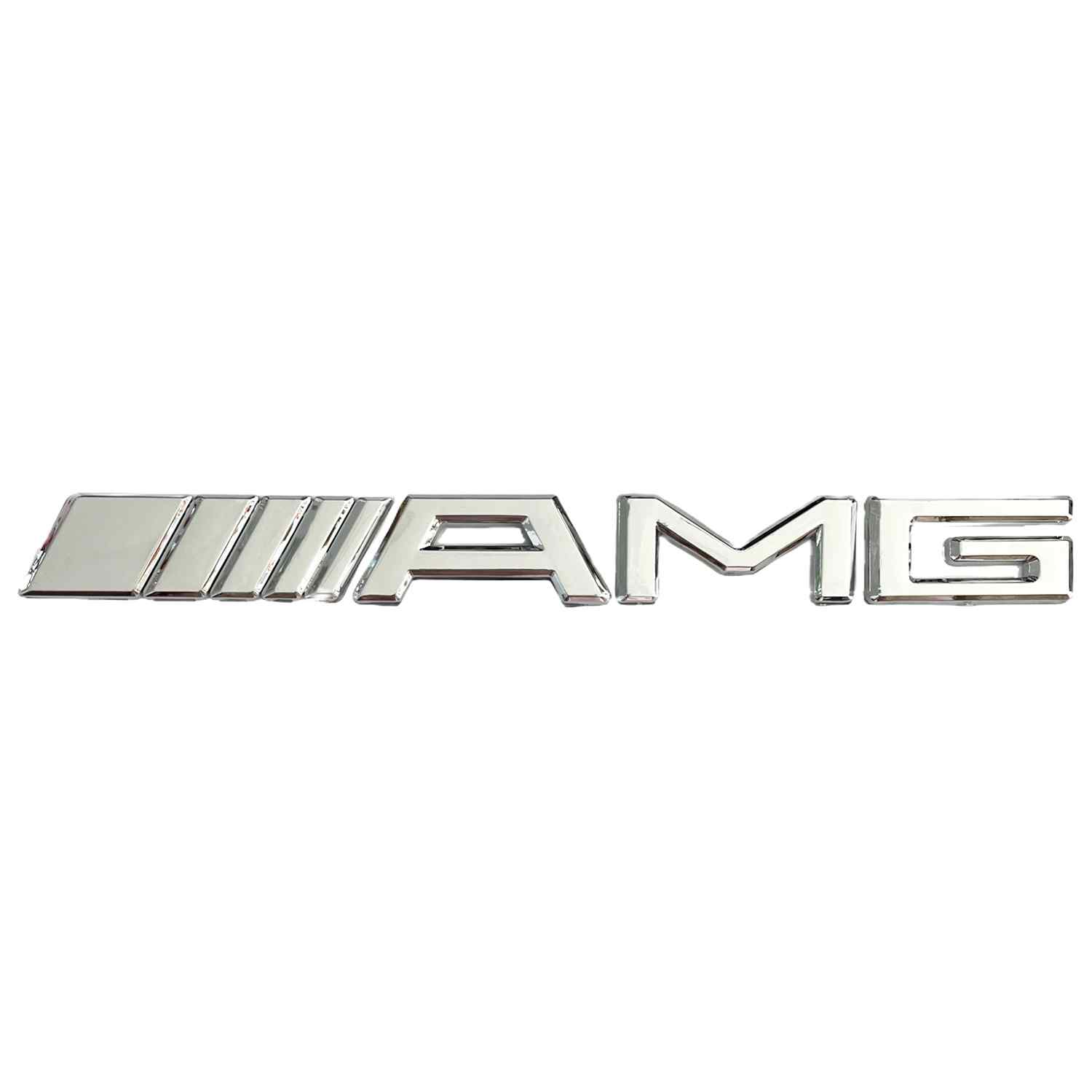 Emblema Adhesivo Plastico AMG Para Maletero Compatible Con Mercedes Plateado