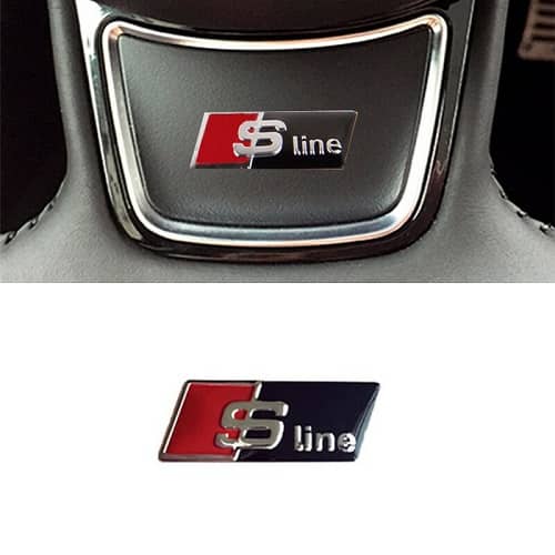 Emblema Adhesivo S Line para volante compatible con Audi negro - imagen 1