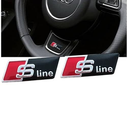 Emblema Adhesivo S Line para volante compatible con Audi negro - imagen 3