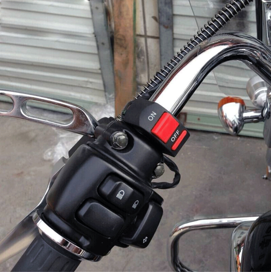 Interruptor luces antiniebla para manillar de moto 12 V CC negro - imagen 6