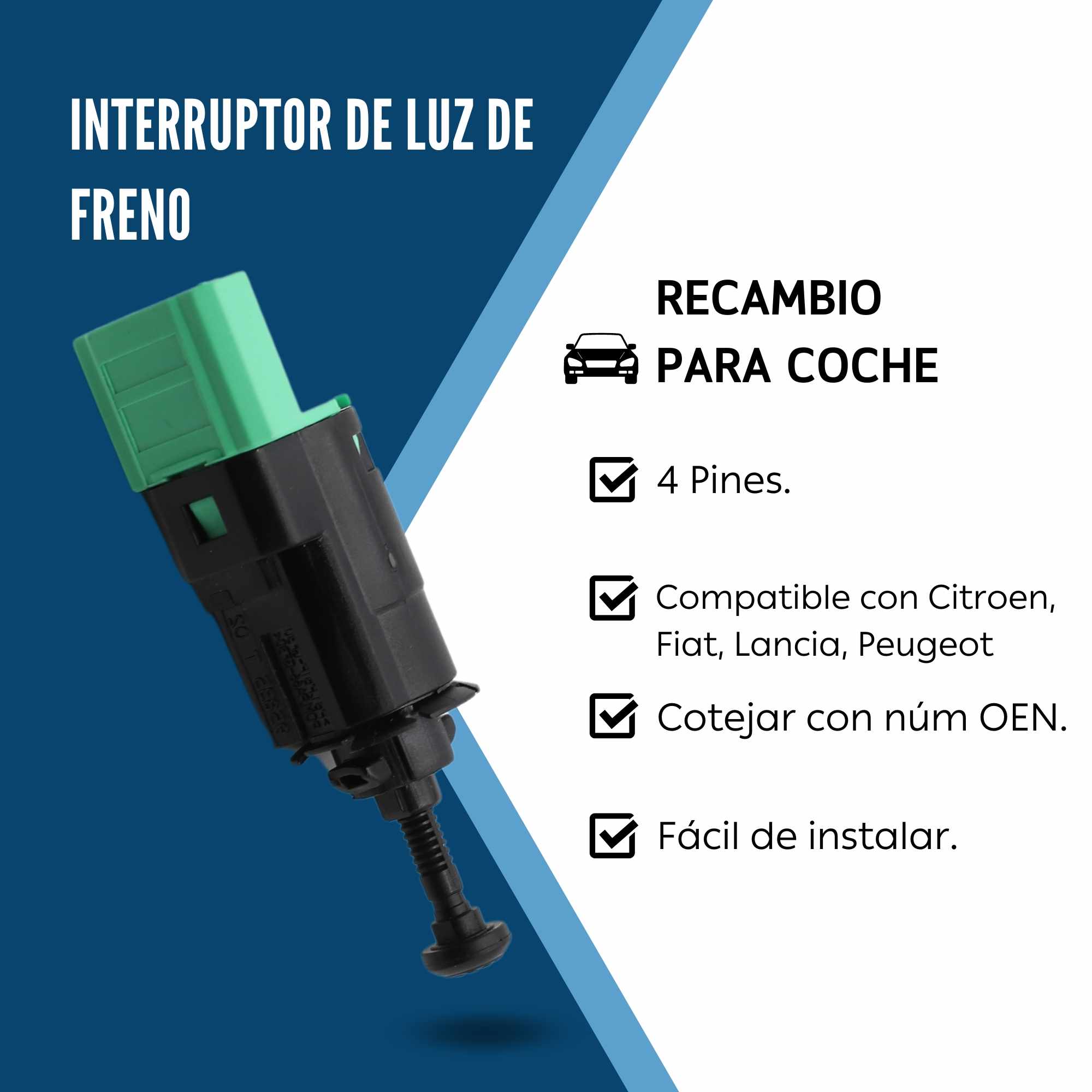 Interruptor de luz de freno 4 pines - imagen 2