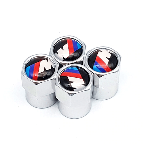 Tapon de aluminio para valvula de neumatico logo M (4 uds) plateado - imagen 1