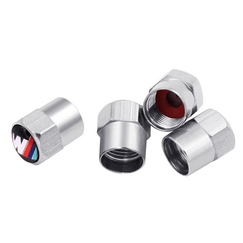 Tapon de aluminio para valvula de neumatico logo M (4 uds) plateado - imagen 2