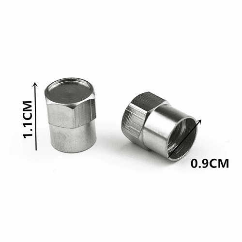 Tapon de aluminio para valvula de neumatico logo M (4 uds) plateado - imagen 3