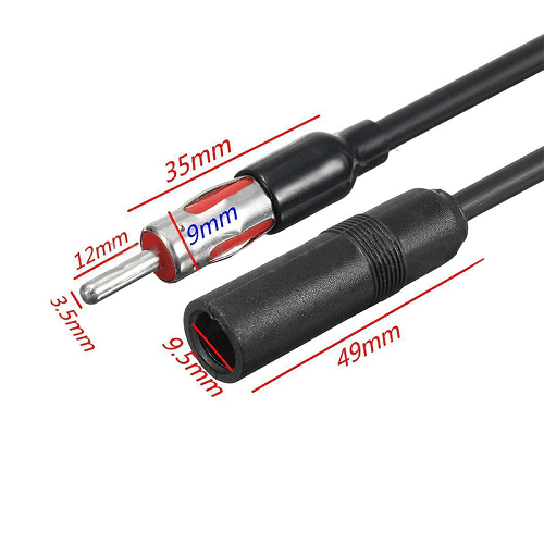 Adaptador extensor antena coche ISO macho a hembra 35 cm negro - imagen 3