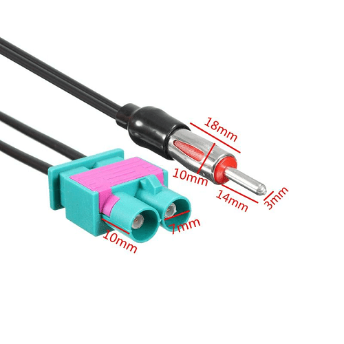Adaptador antena coche doble Fakra a DIN ISO compatible con Audi, VW, Volvo, Seat, Skoda - imagen 4
