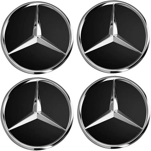 Embellecedor para llanta compatible con Mercedes 75 mm (4 uds) negro - imagen 1
