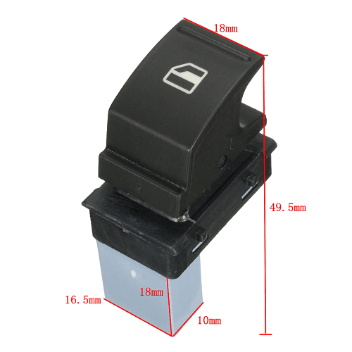 Interruptor elevalunas 3 pin compatible con Seat y VW negro - imagen 4
