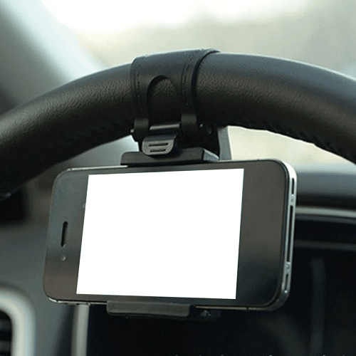 Soporte de telefono para volante de coche negro - imagen 1