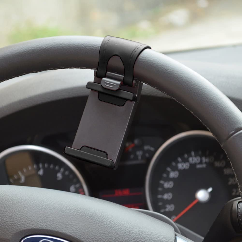 Soporte de telefono para volante de coche negro - imagen 5