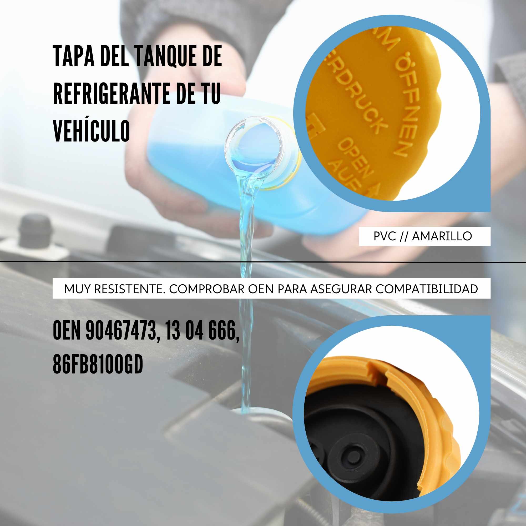 Tapon del deposito de liquido refrigerante amarillo - imagen 4