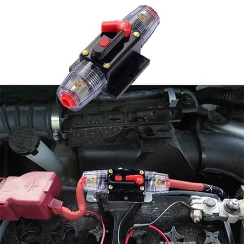 Portafusible de reinicio disyuntor de circuito de audio 80A 12V negro - imagen 4