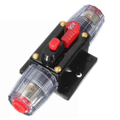 Portafusible de reinicio disyuntor de circuito de audio 80A 12V negro - imagen 1
