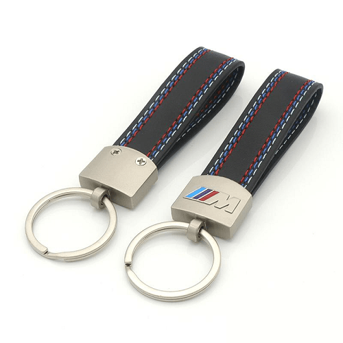 Llavero compatible con BMW de metal y piel cromado - imagen 4