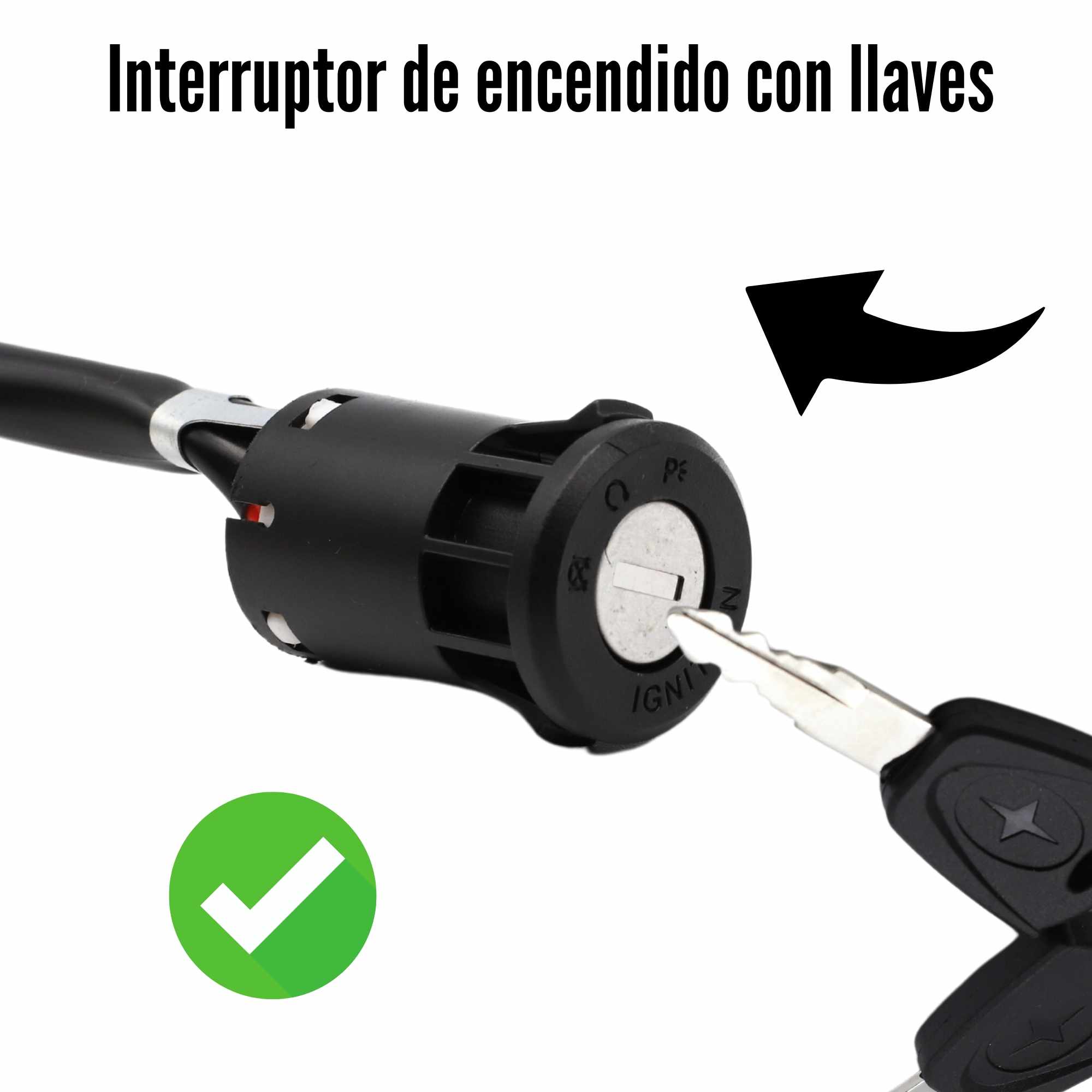 Interruptor de encendido de moto de 3 cables con llaves - imagen 3