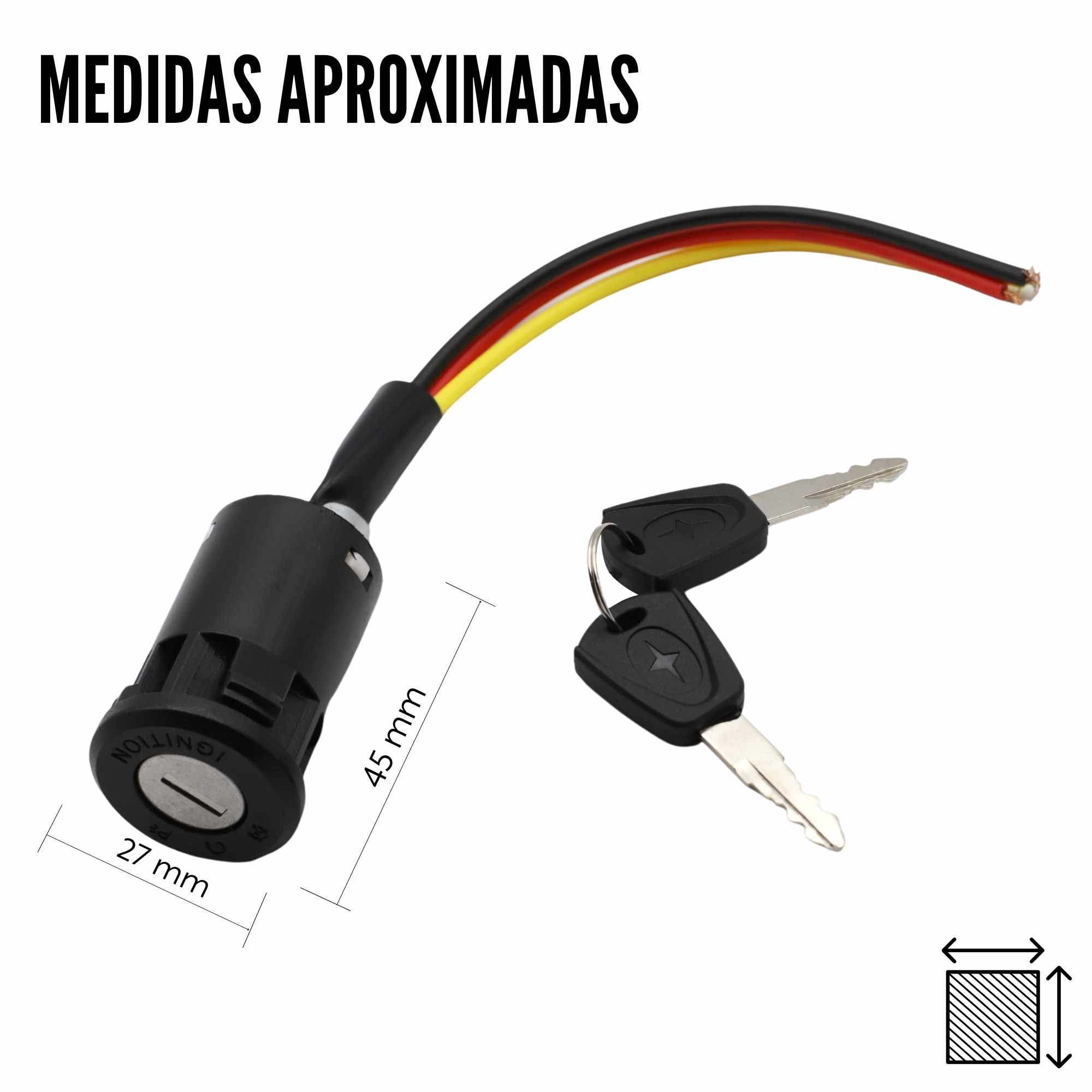 Interruptor de encendido de moto de 3 cables con llaves - imagen 4