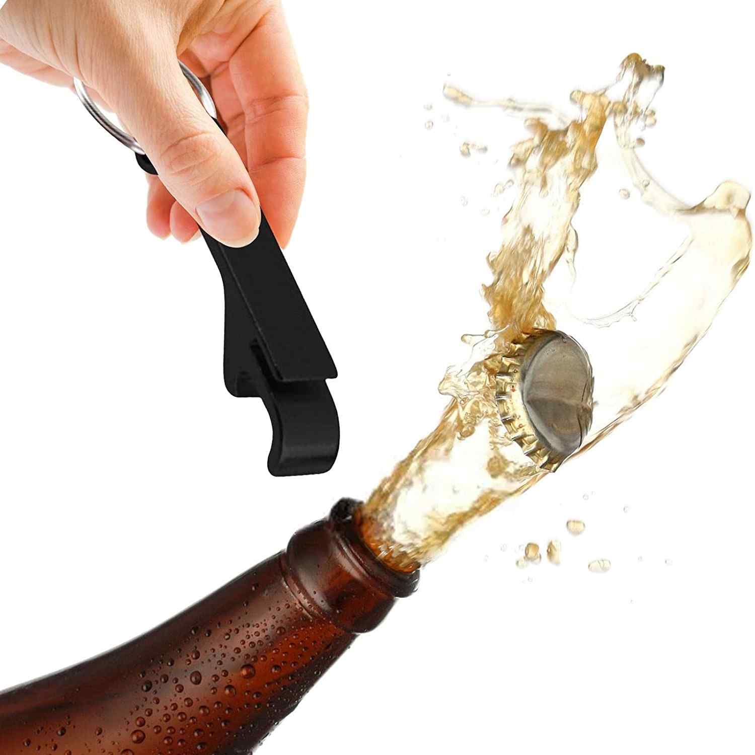 Llavero abrebotellas con anilla negro - imagen 4